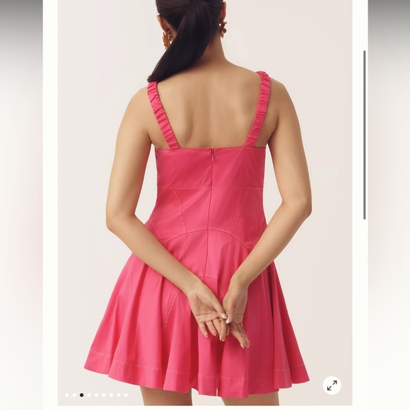 Anthropologie Plunge Drop-Waist A-Line Mini Dress szie M - Picture 3 of 8